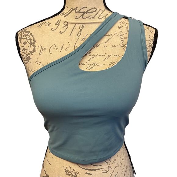 LEOQ Blue One Shoulder Sports Bra Size Medium - Picture 1 of 2